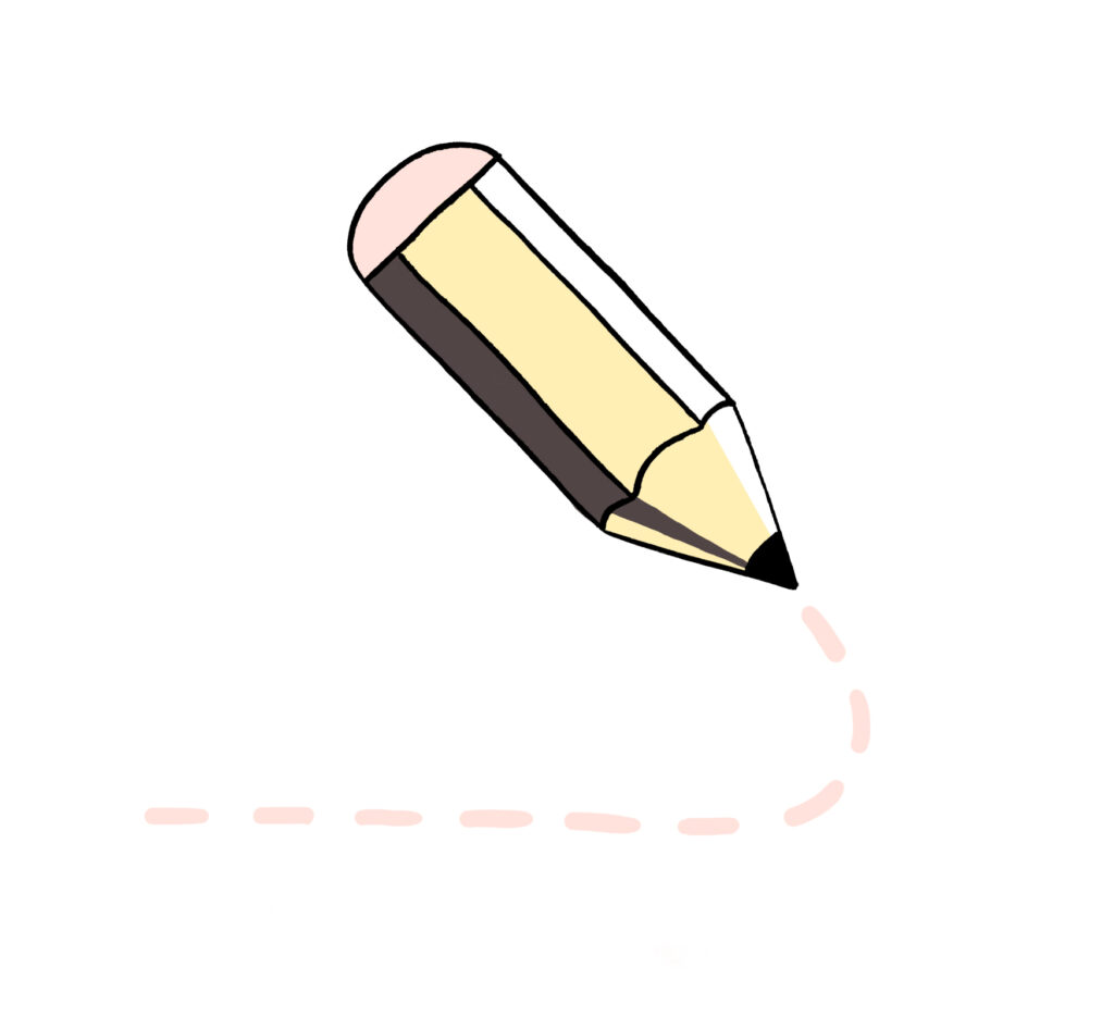 Illustrasjon av en blyant som skriver